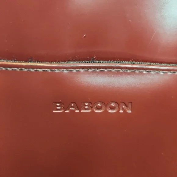 Vintage Swedish Baboon Burgundy Crossbody Bag - 90s Minimalist - Picture 3 of 7